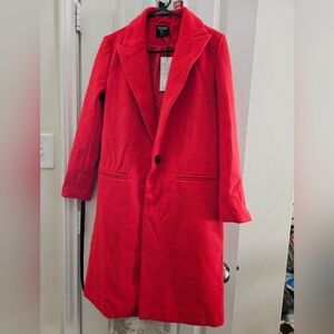 Boohoo Vibrant Red Textured Coat